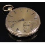 An 18ct gold key wound quarter repeater open-faced pocket watch,