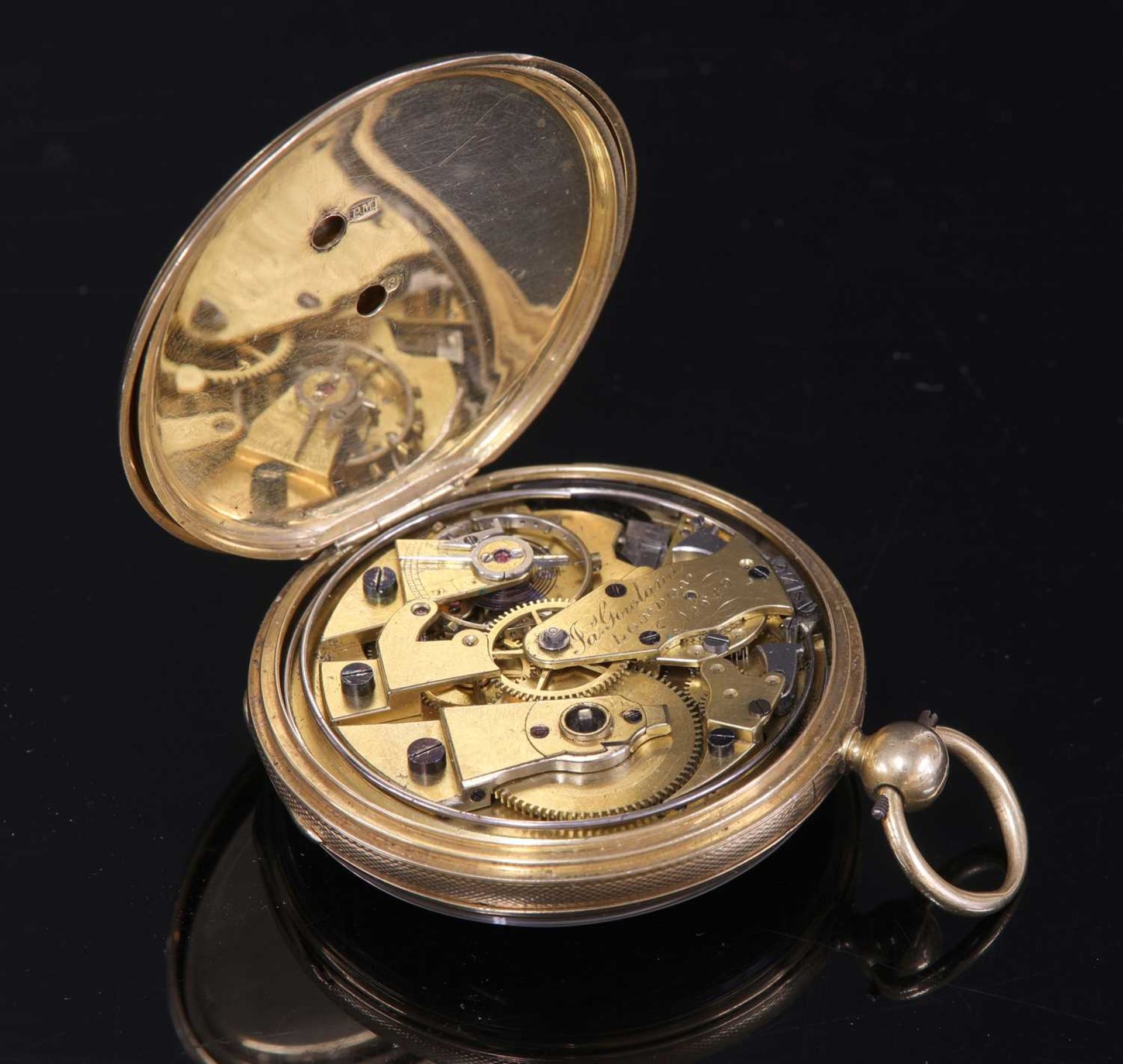 An 18ct gold key wound quarter repeater open-faced pocket watch, - Image 2 of 4