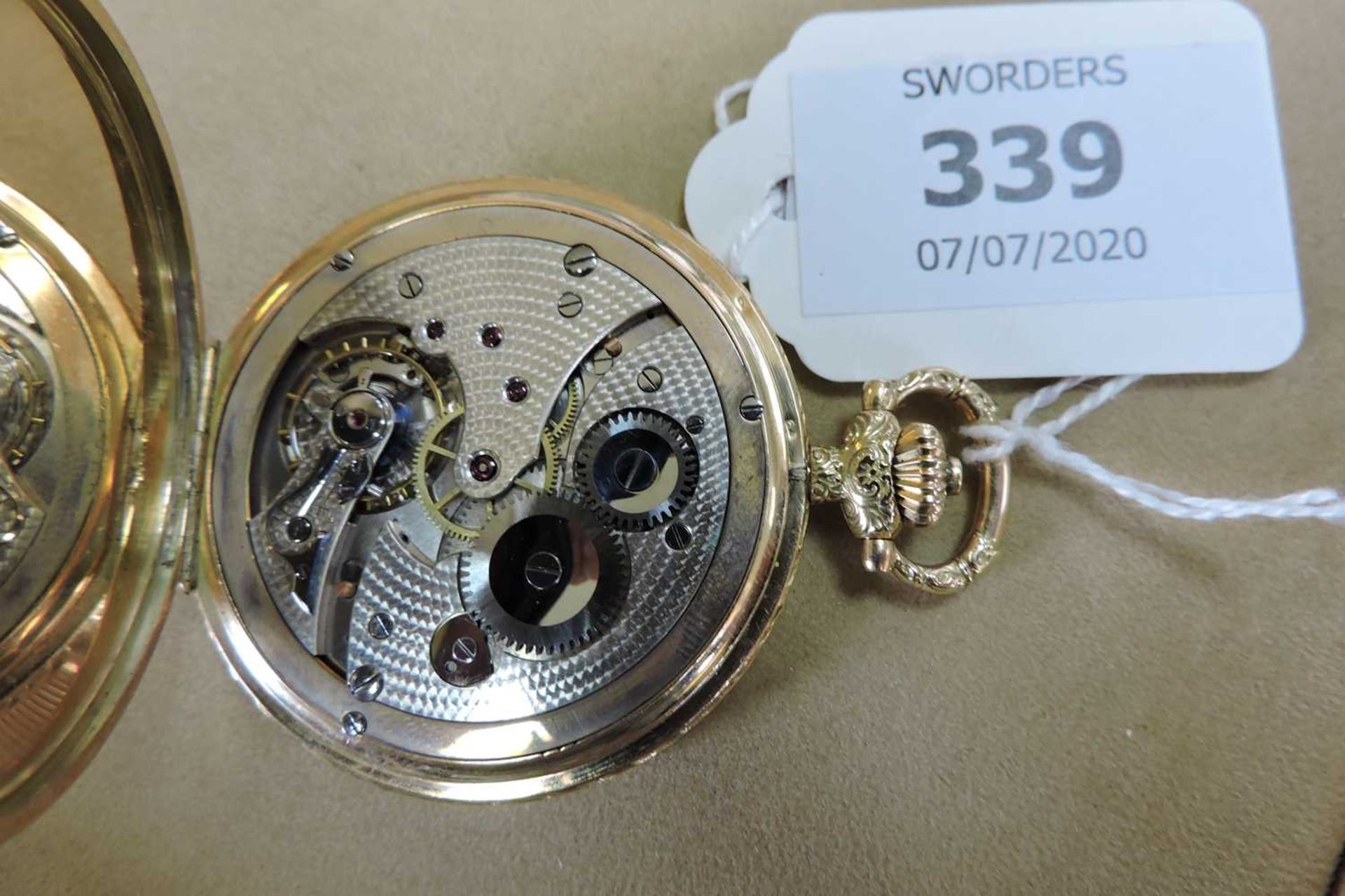 An Art Deco 14ct gold Cortebert hunter pocket watch, - Image 3 of 4