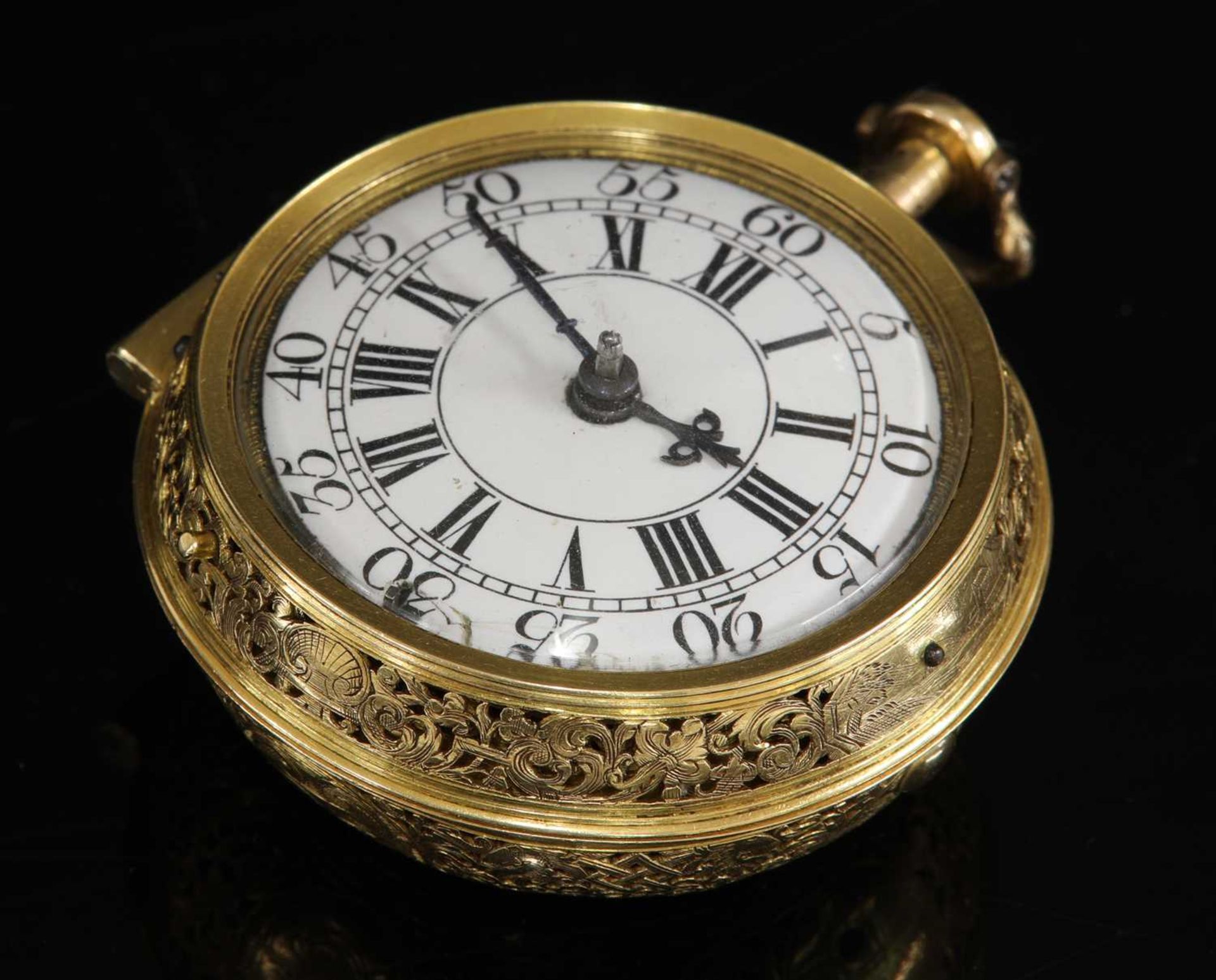 A 22ct gold fine William Webster quarter repeater verge watch, c.1715,