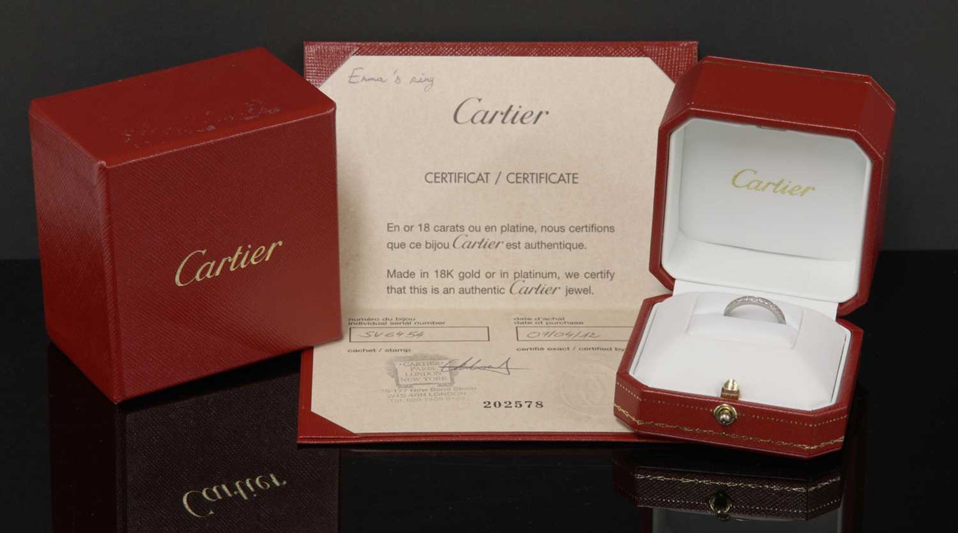 A platinum diamond set full eternity ring by Cartier, - Bild 2 aus 3
