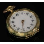 An American gold enamel and diamond set fob watch by Black Star & Frost, New York,