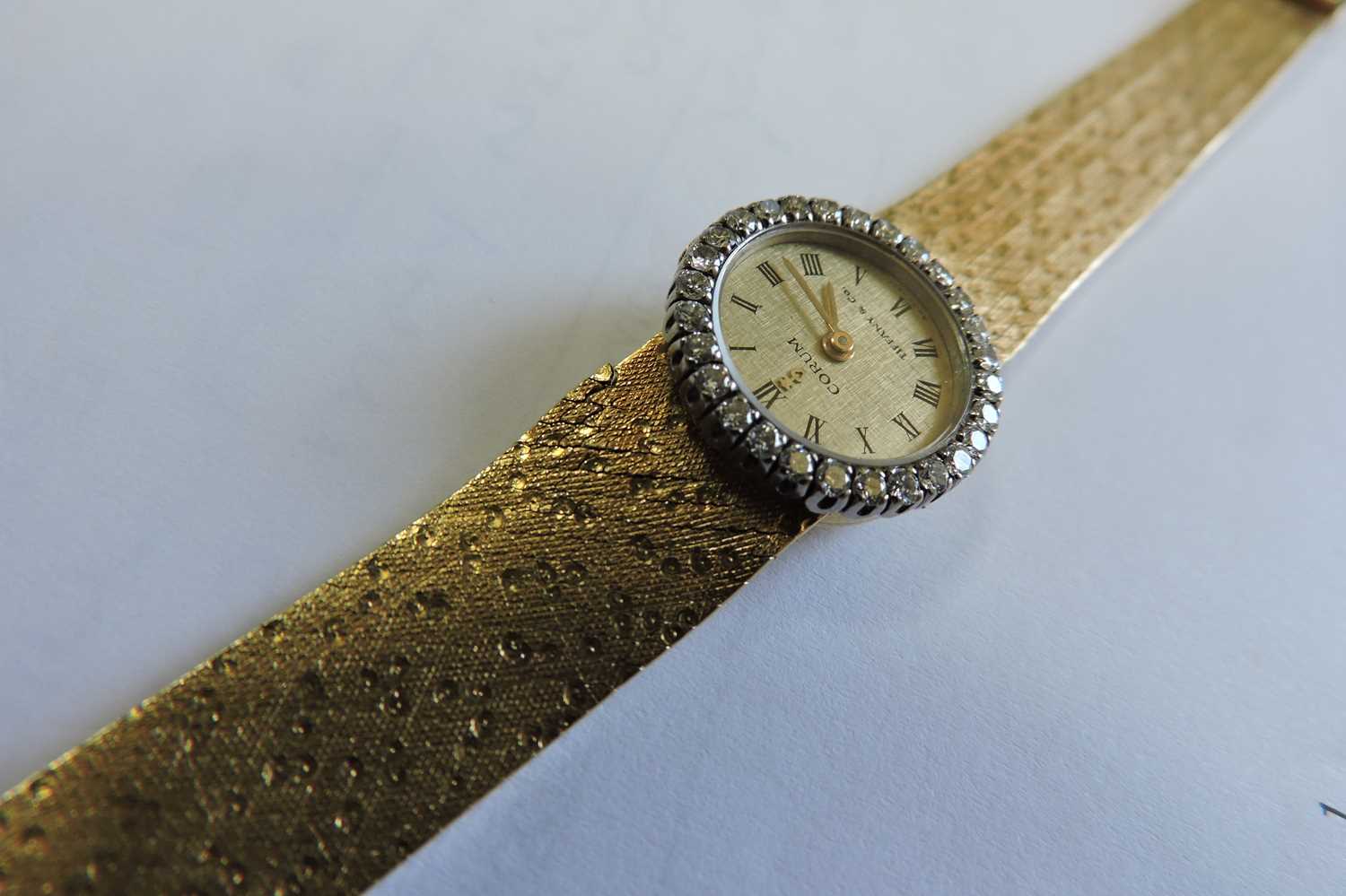 A ladies' 18ct gold diamond set mechanical bracelet watch, - Image 3 of 3
