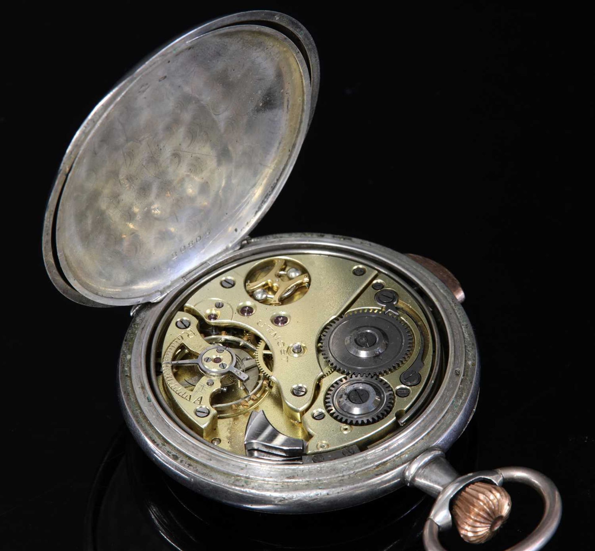 A Continental silver and rolled gold open-faced quarter repeater pocket watch, - Image 2 of 3