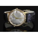 A gentlemen's 9ct gold Garrard mechanical strap watch, c.1970,