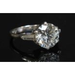 A platinum single stone diamond ring by Kutchinsky, c.1980,