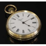 An 18ct gold top wind open-faced pocket watch,