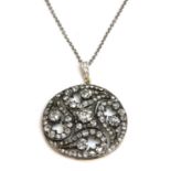 A Victorian diamond set circular pendant,
