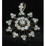 A Victorian diamond set brooch/pendant, c.1880,