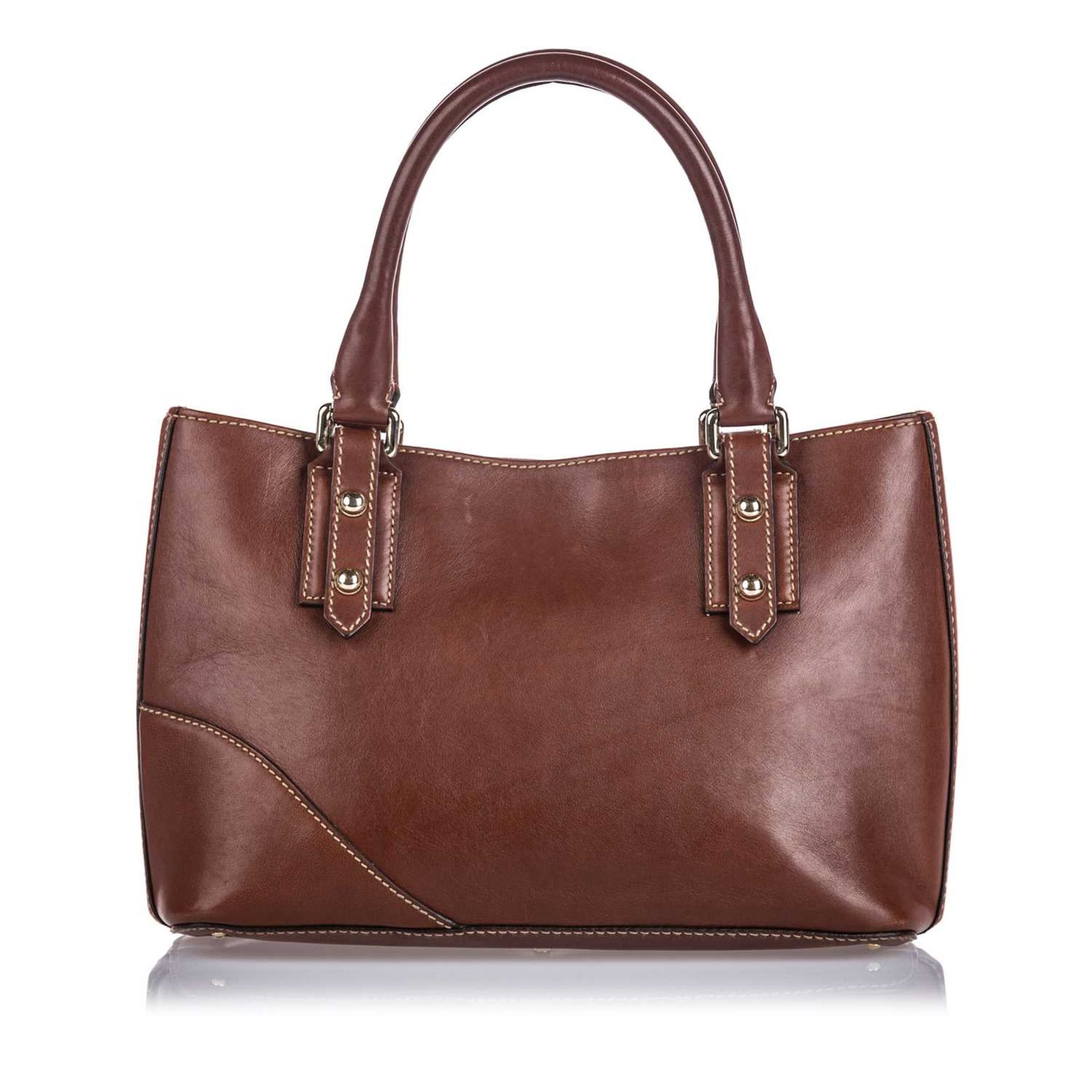 A Gucci brown leather 'Hasler' tote, - Image 4 of 6