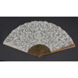 A late Victorian tortoiseshell and diamond set fan, c.1890,