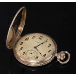 An Art Deco 14ct gold Cortebert hunter pocket watch,