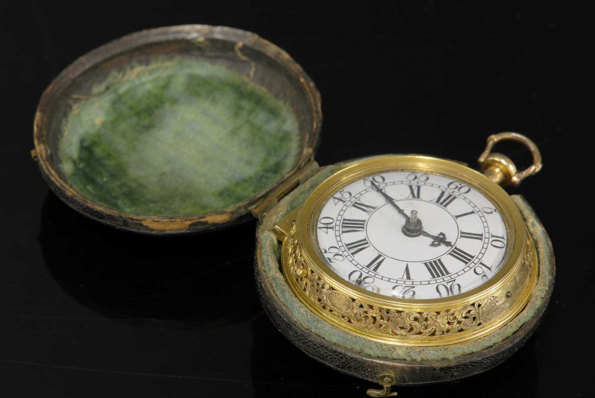 A 22ct gold fine William Webster quarter repeater verge watch, c.1715, - Image 4 of 8