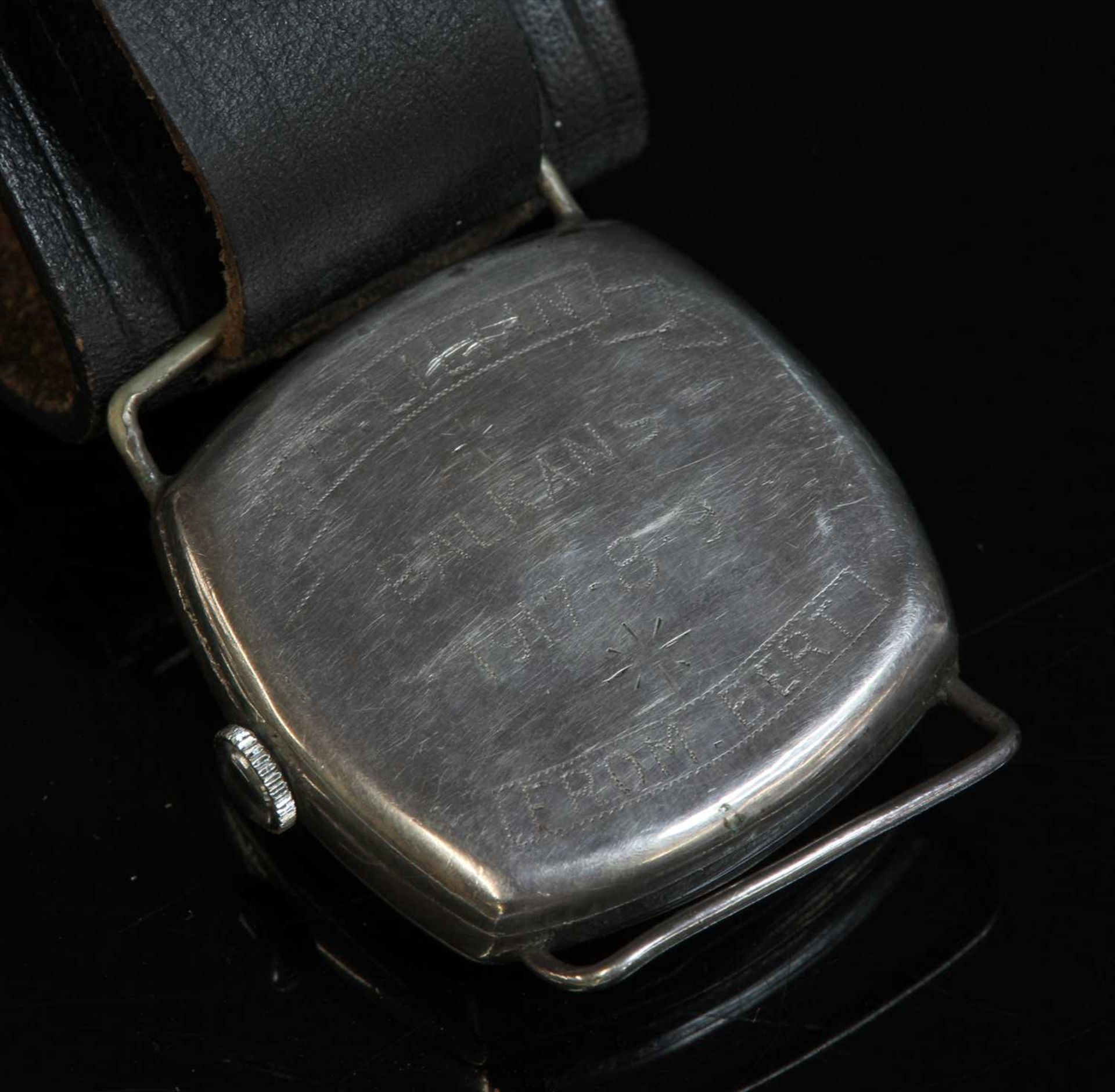 A gentlemen's sterling silver Tell Military or Trench mechanical strap watch, c.1917, - Image 2 of 2