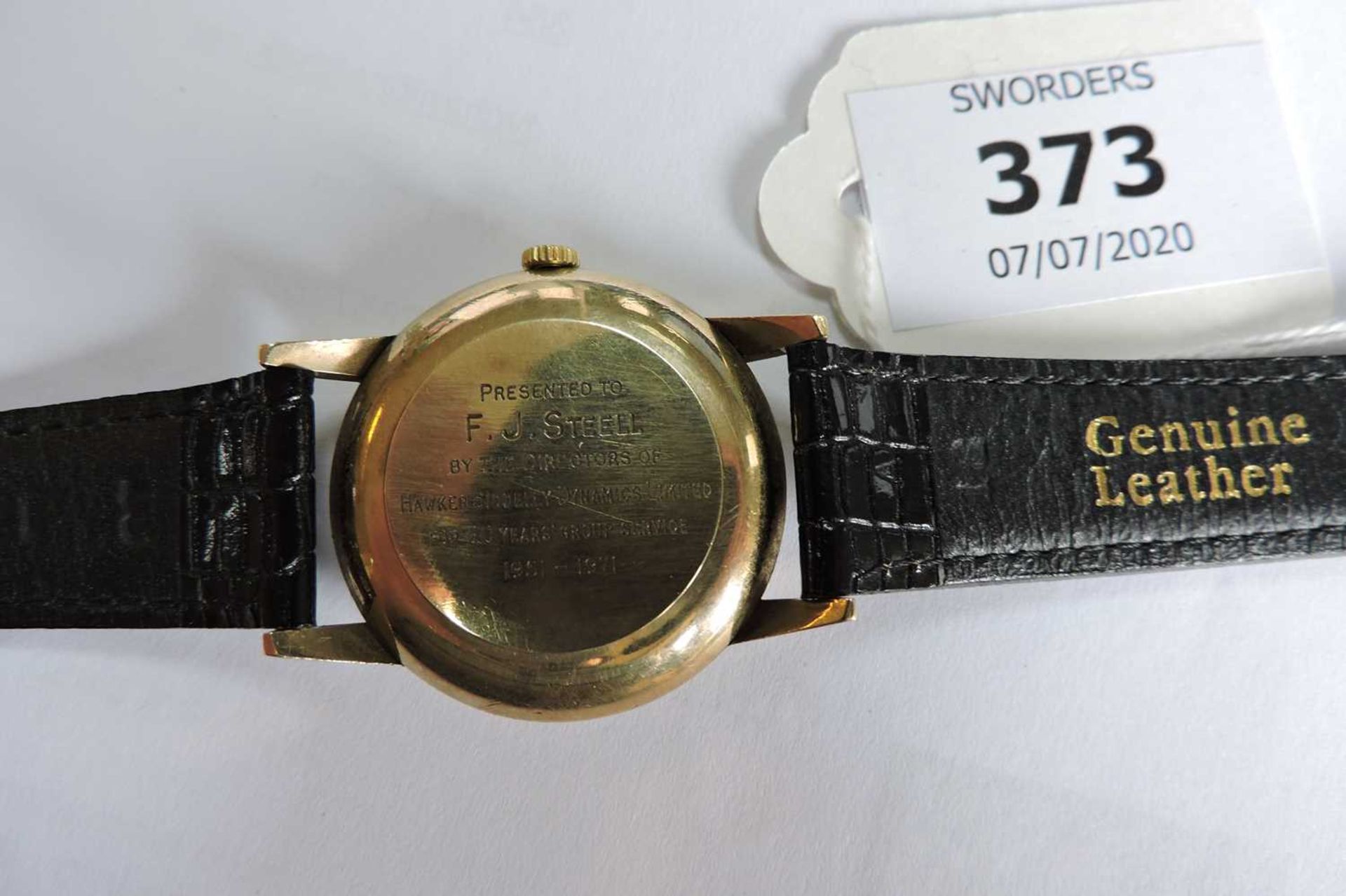 A gentlemen's 9ct Garrard automatic strap watch, c.1970, - Image 4 of 5