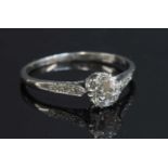 An Art Deco single stone diamond ring,