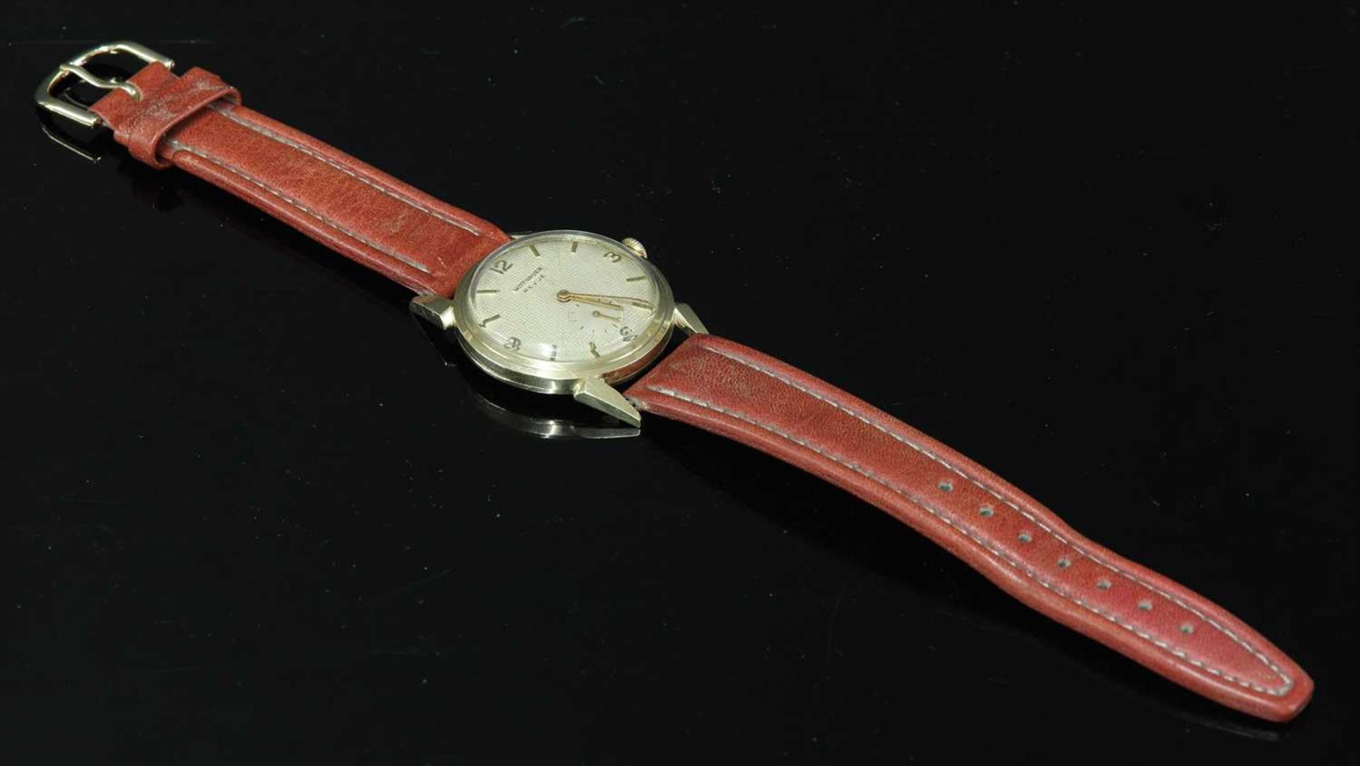 A gentlemen's gold Wittnauer 'Revue' mechanical strap watch, c.1955-1965,