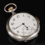 A Continental silver and rolled gold open-faced quarter repeater pocket watch,