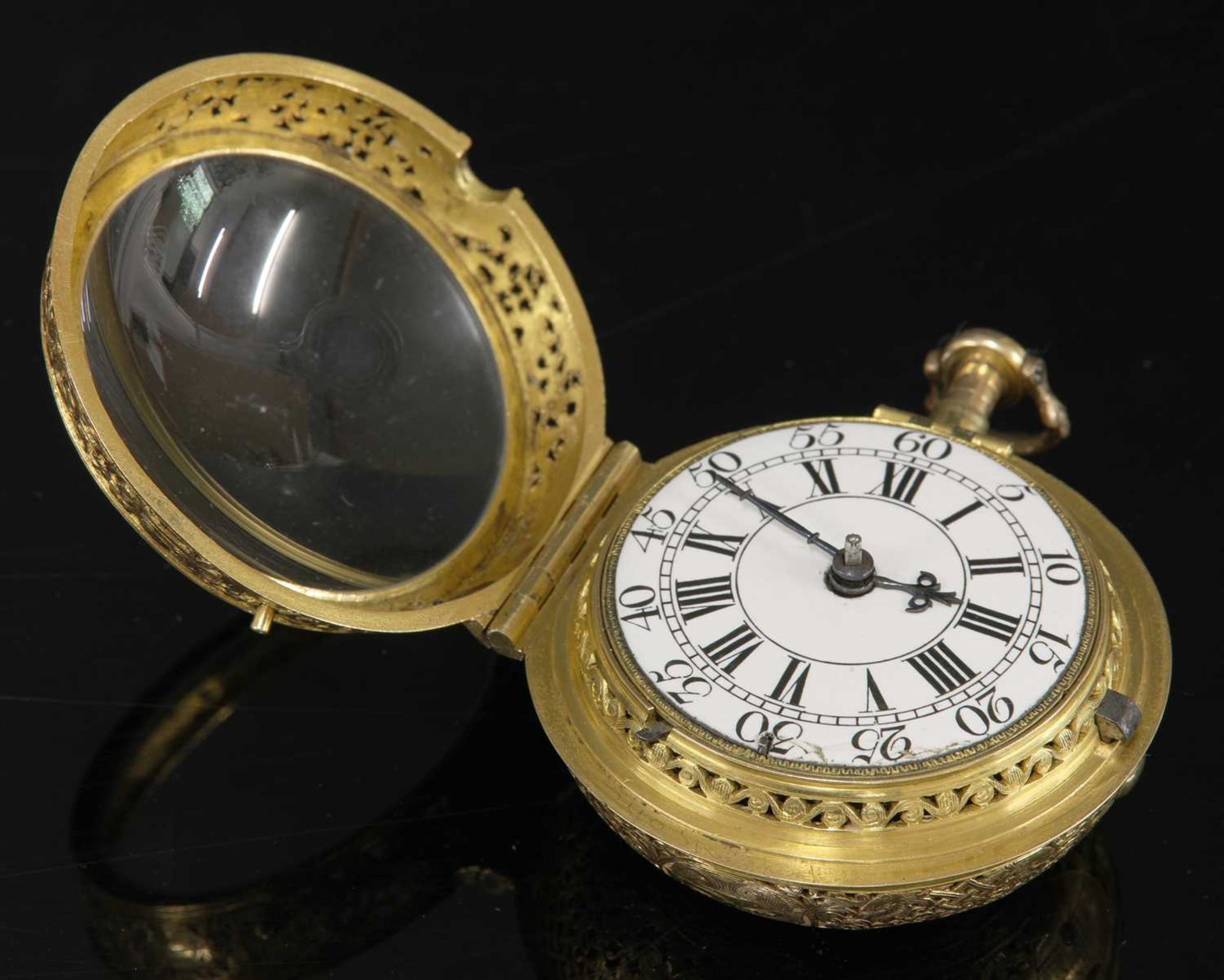 A 22ct gold fine William Webster quarter repeater verge watch, c.1715, - Image 2 of 8