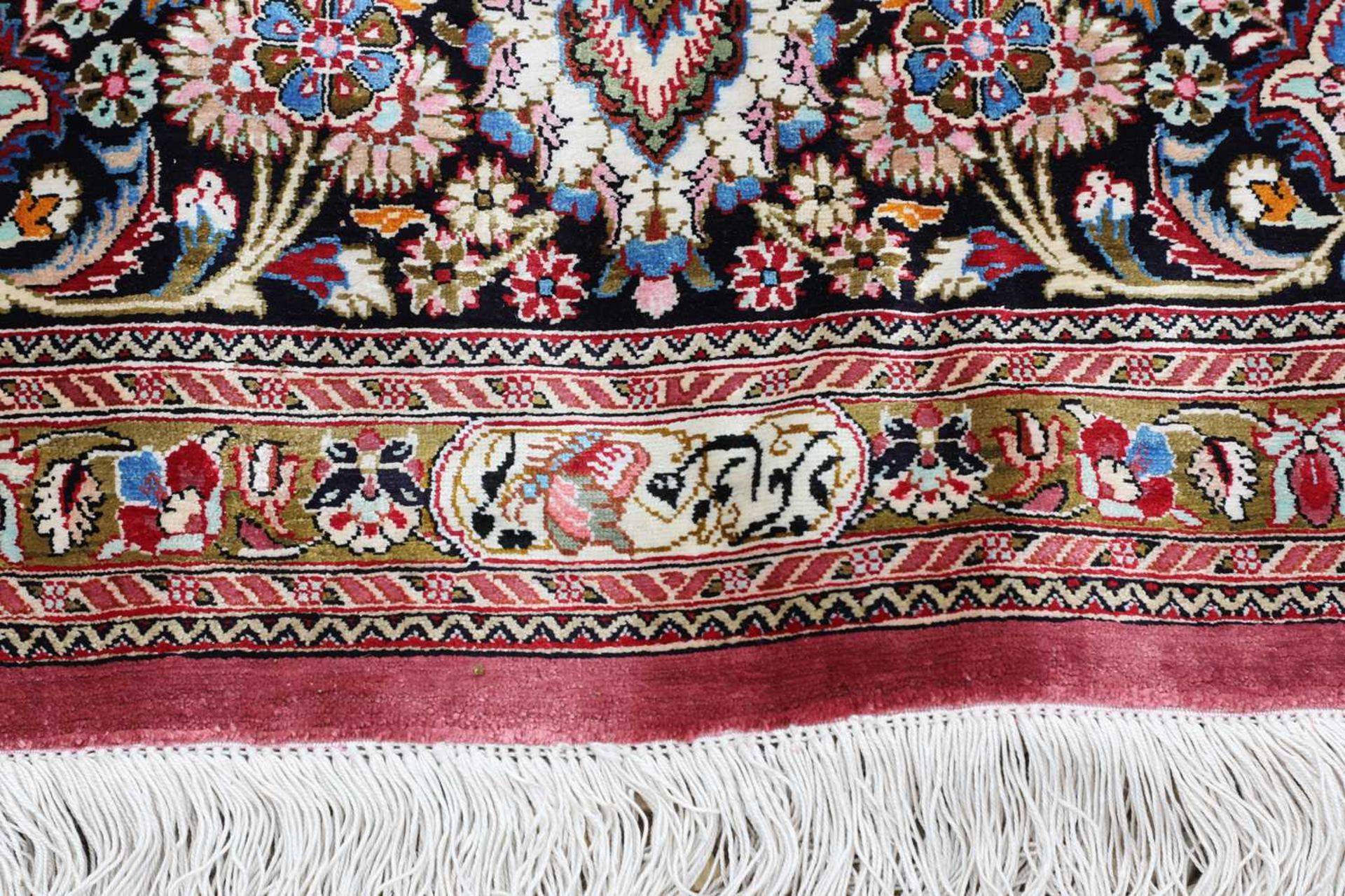 A fine Persian silk Qom rug, - Image 2 of 18