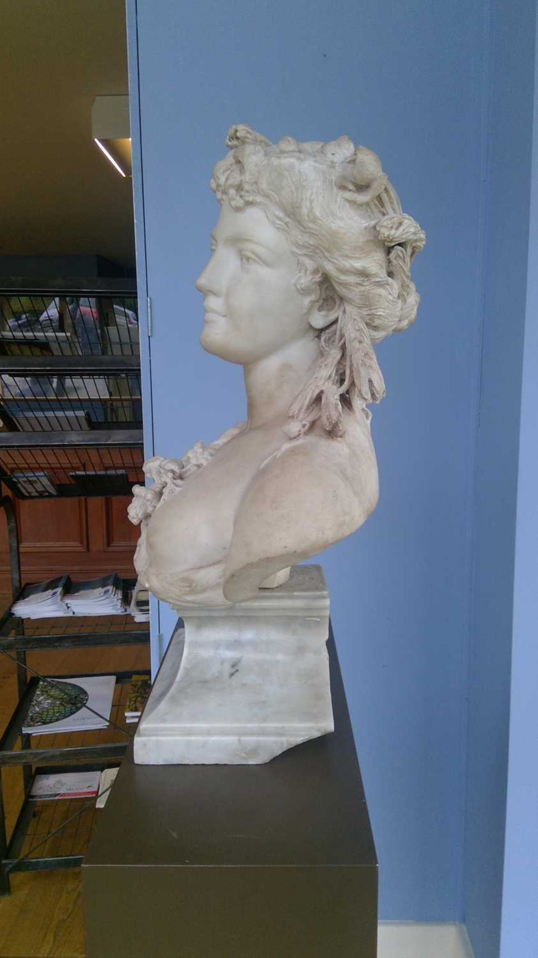 A carved marble bust emblematic of Flora, - Image 12 of 32