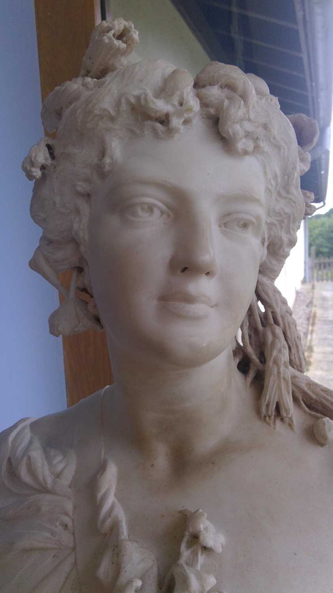 A carved marble bust emblematic of Flora, - Image 10 of 32