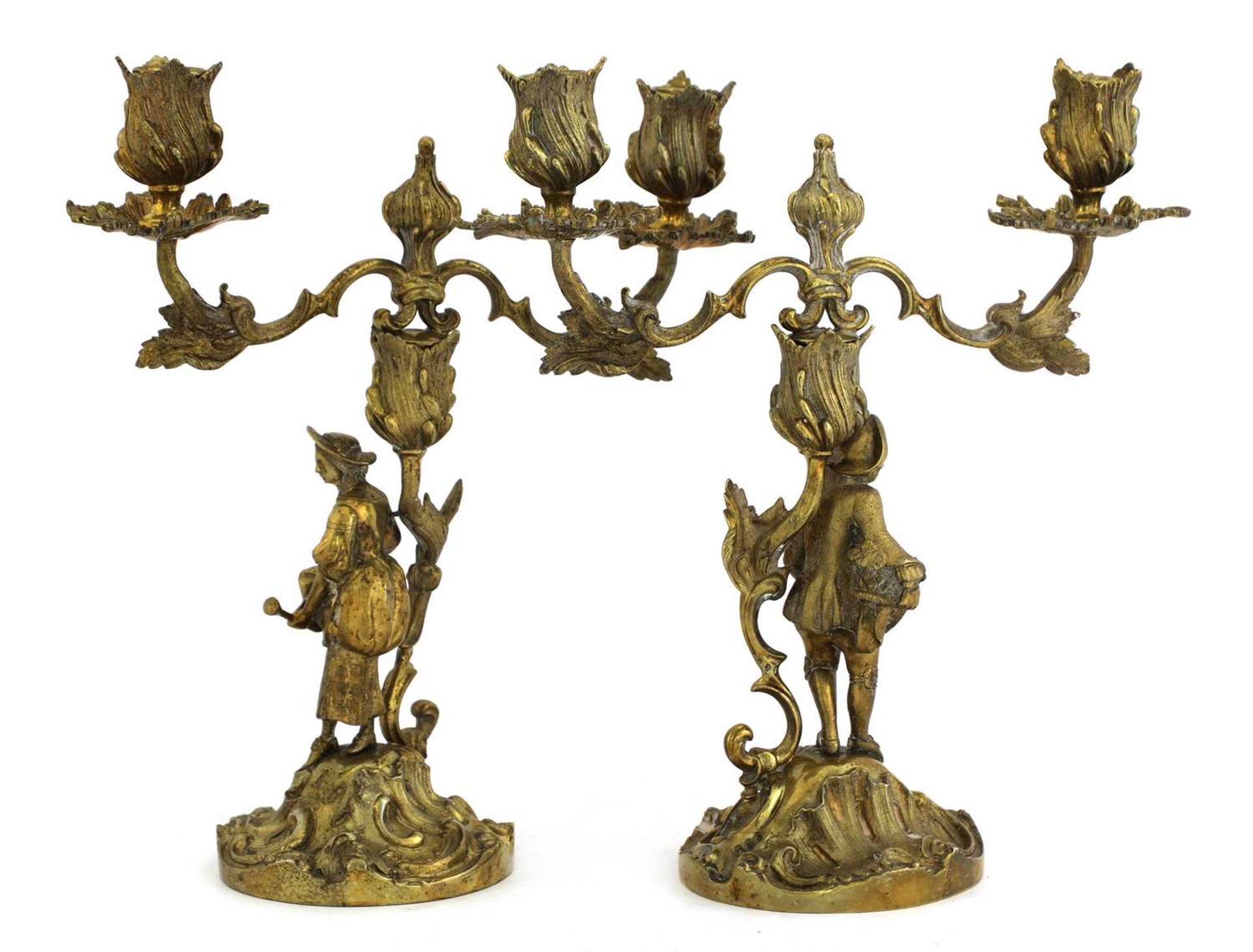 A pair of Elizabeth II silver gilt figural candelabra, - Bild 2 aus 23