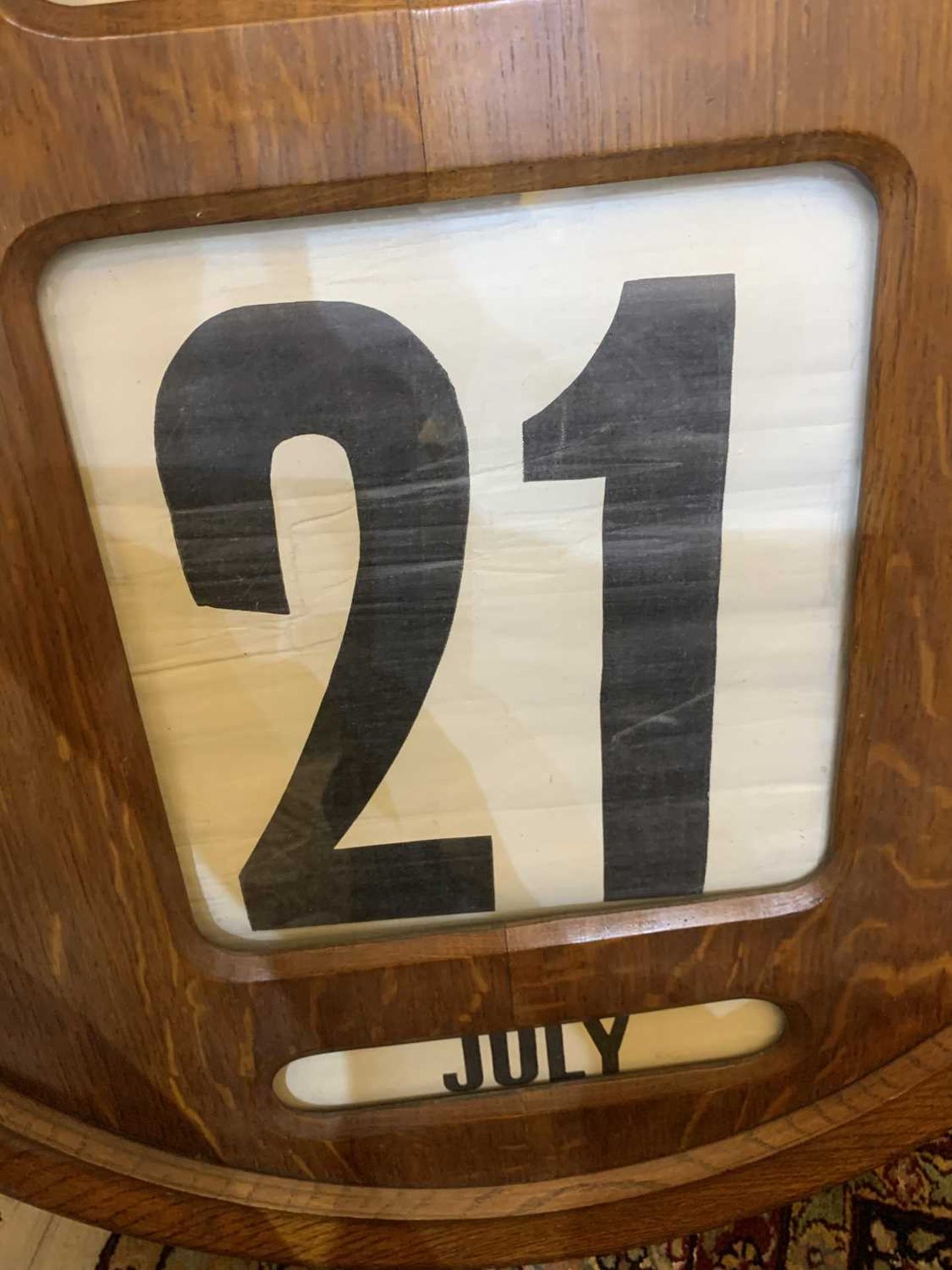 A large Edwardian oak wall-mounted perpetual calendar, - Image 7 of 18