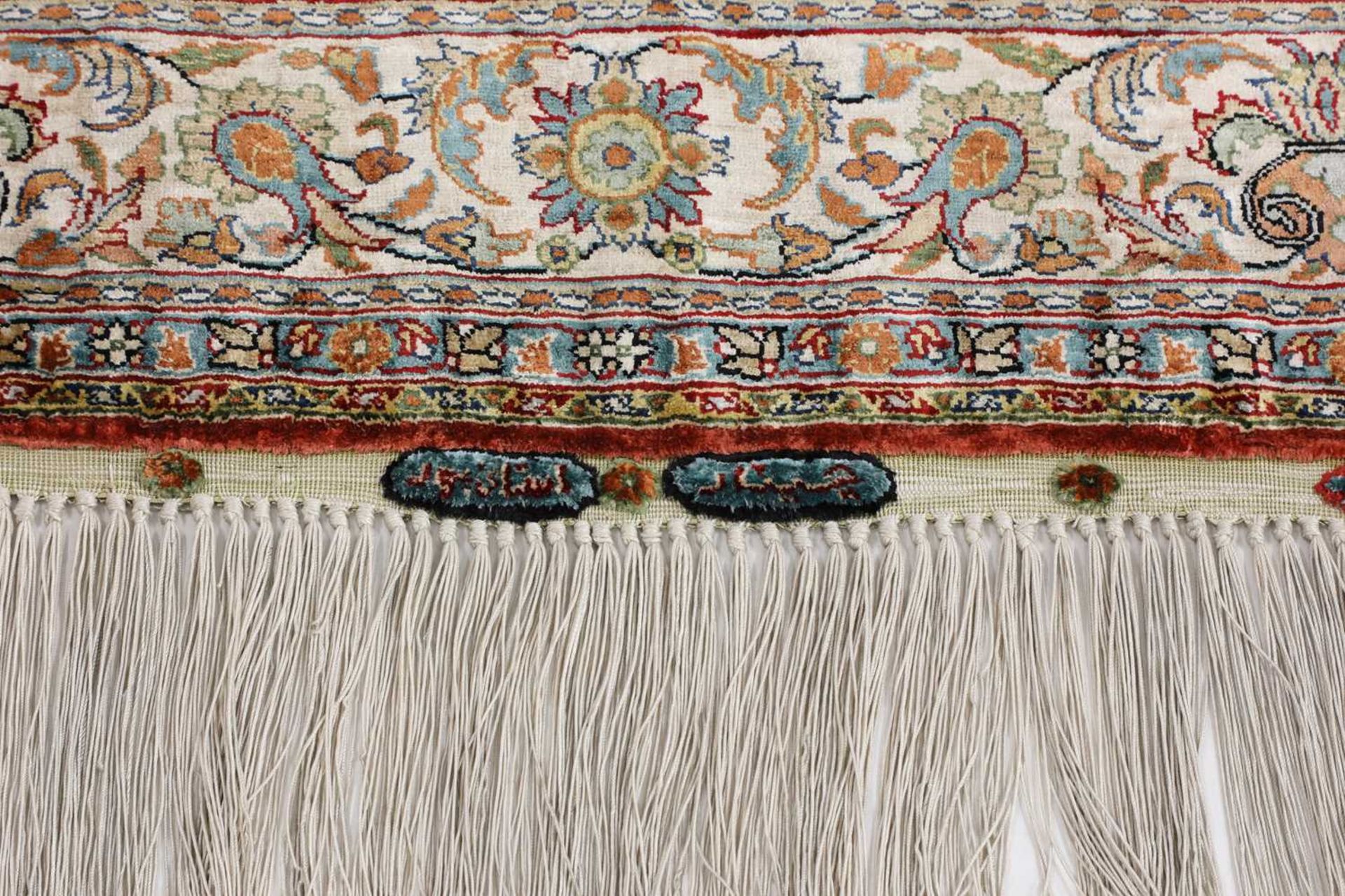 A small silk Hereke rug, - Image 3 of 11