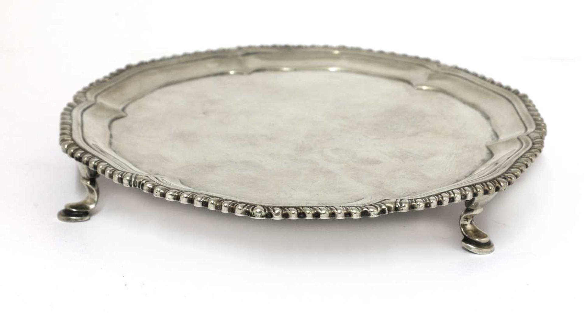 A George III silver waiter,