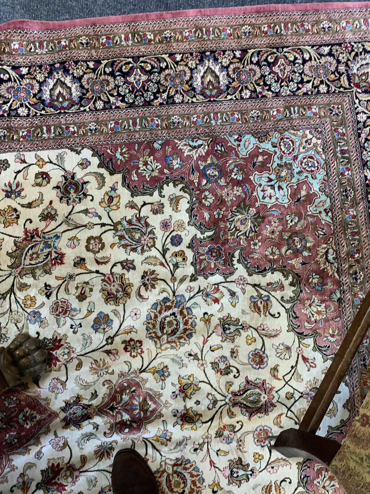 A fine Persian silk Qom rug, - Image 18 of 18