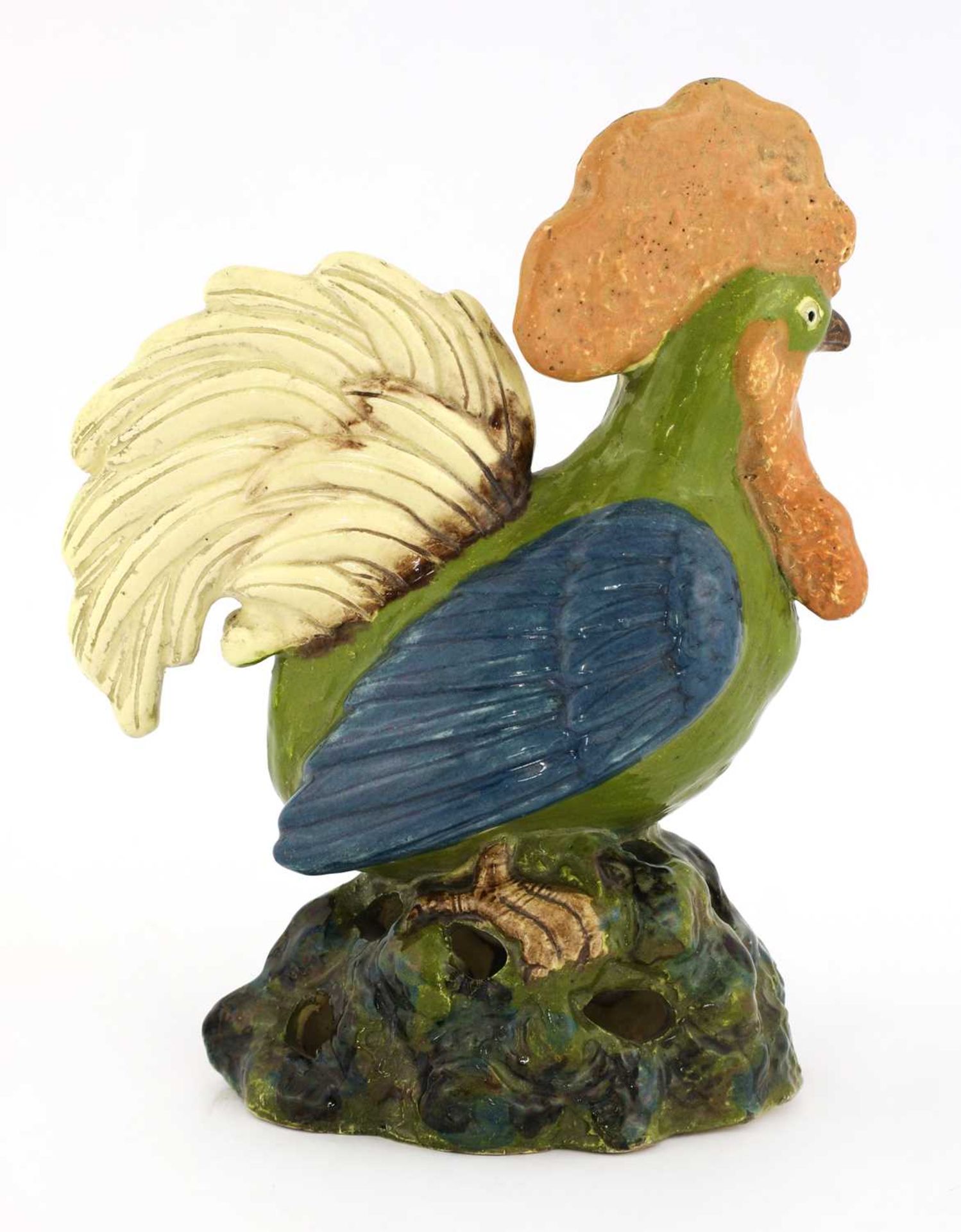A Continental pottery cockerel, - Bild 3 aus 3