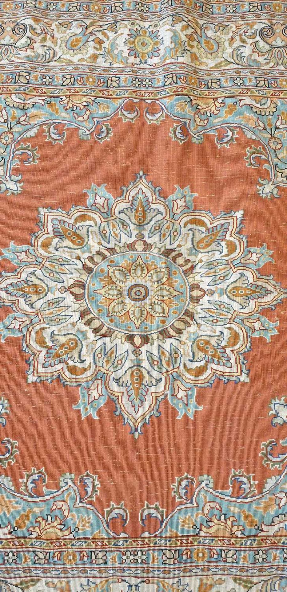 A small silk Hereke rug, - Image 9 of 11