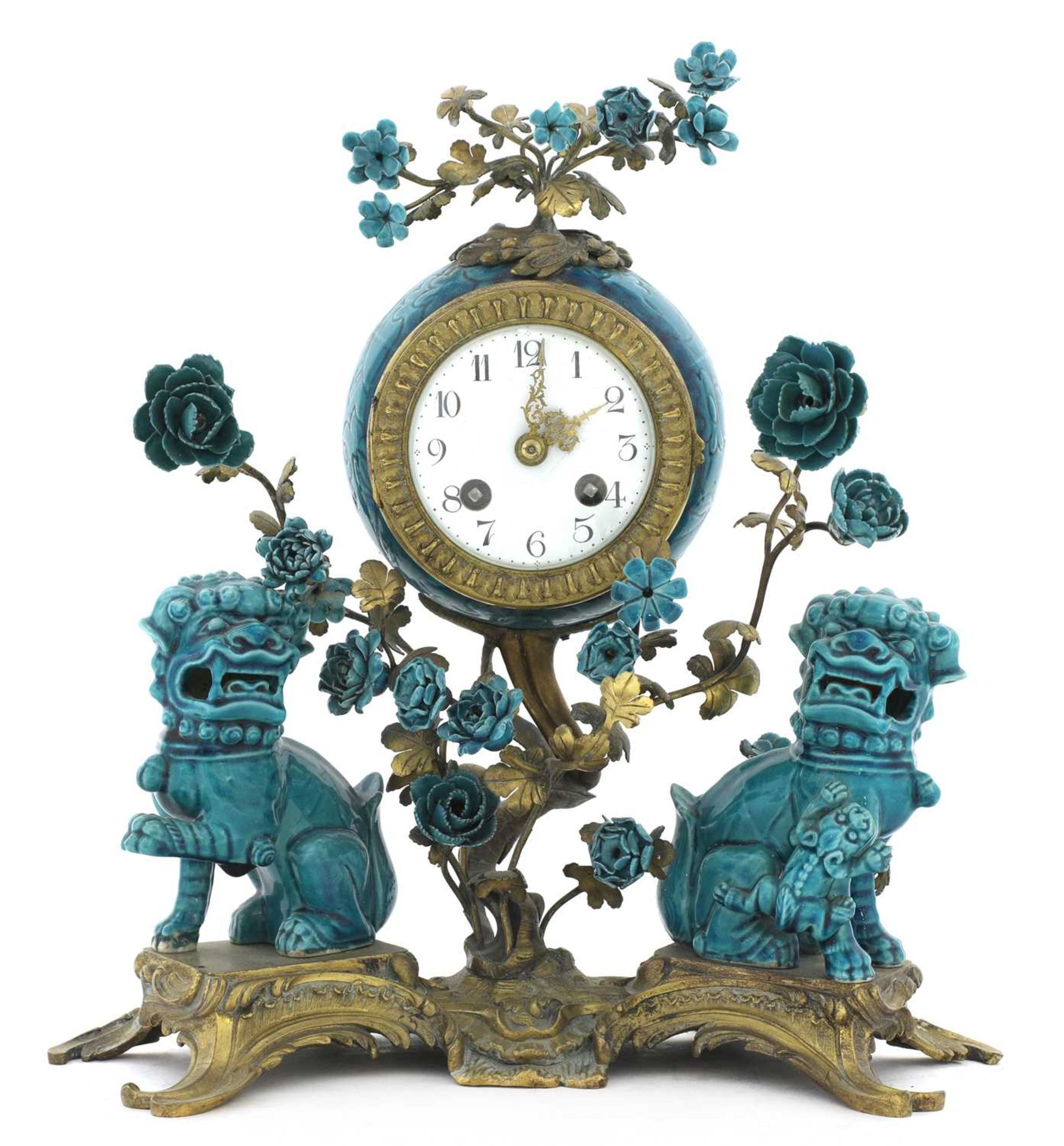 A French ormolu table clock,