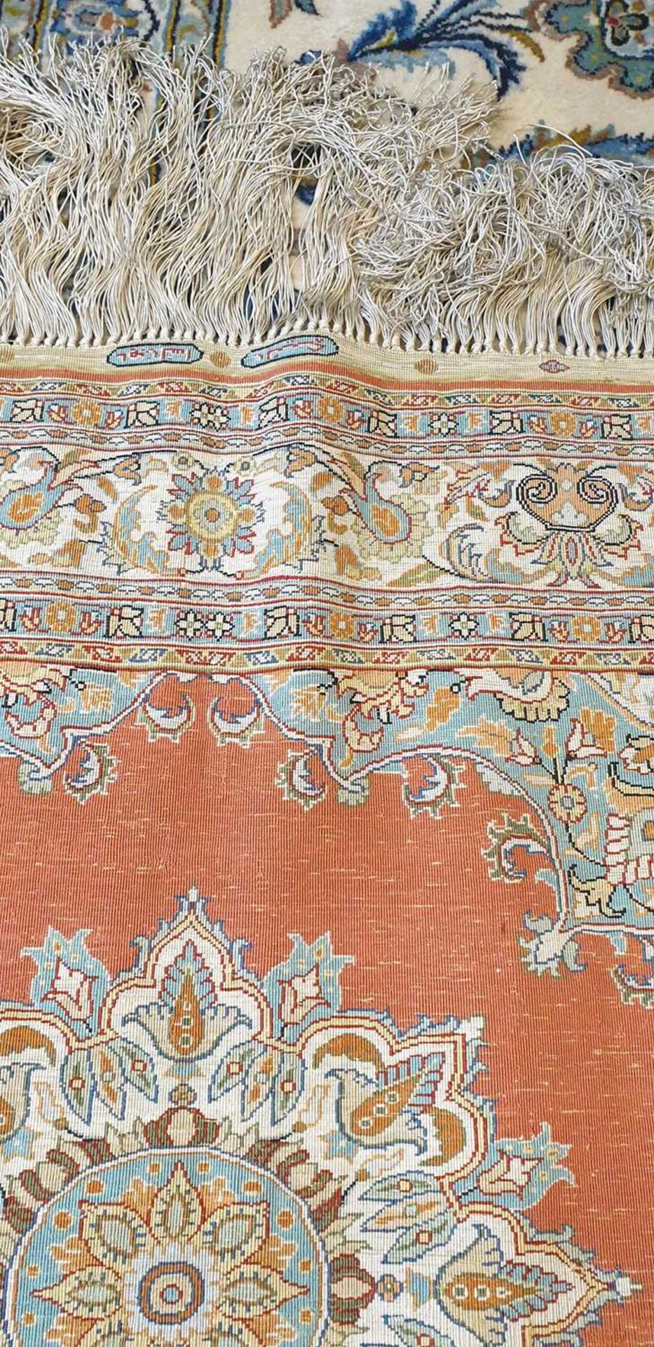 A small silk Hereke rug, - Image 11 of 11