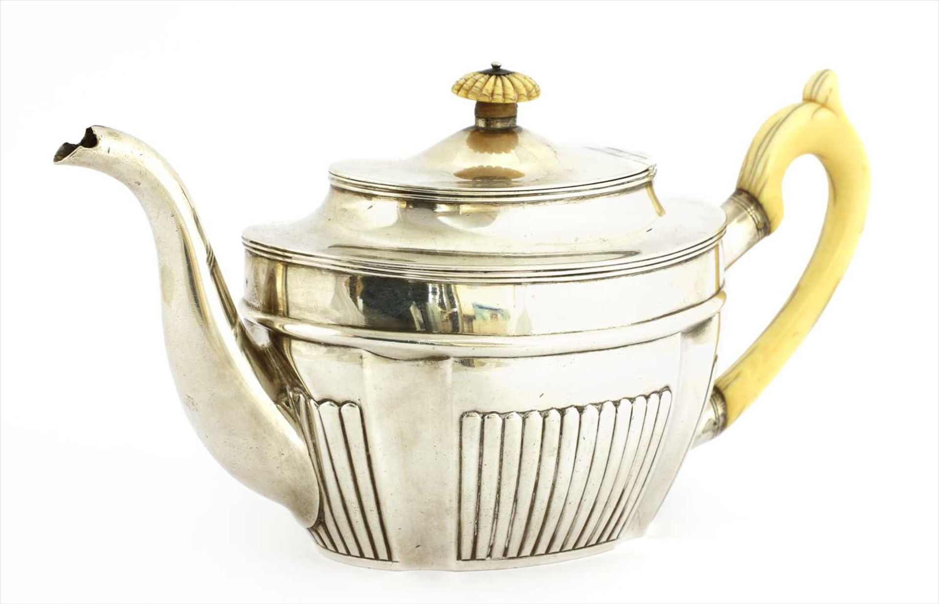 A Russian silver teapot,