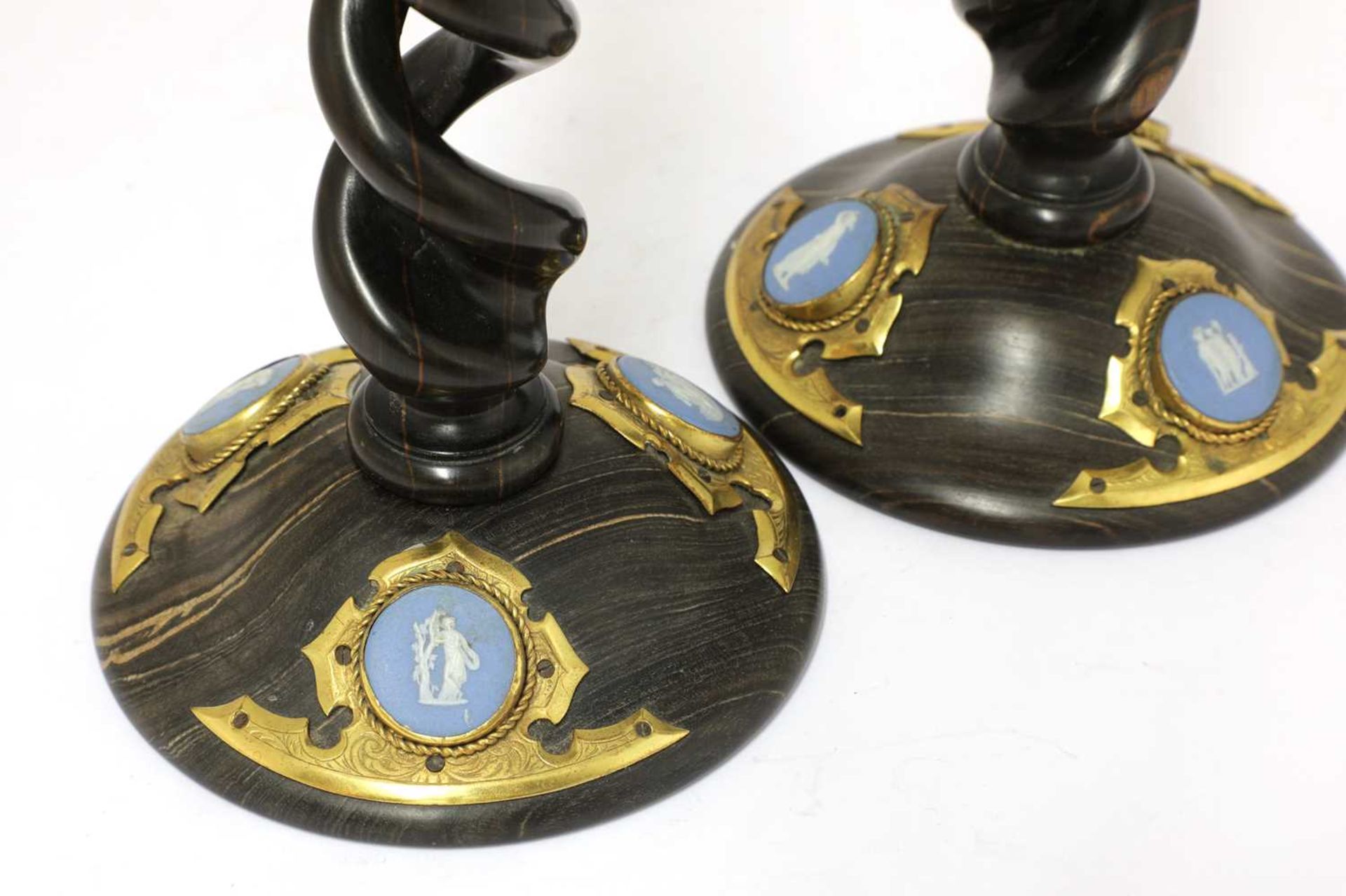 A pair of open twist candlesticks, - Image 2 of 2