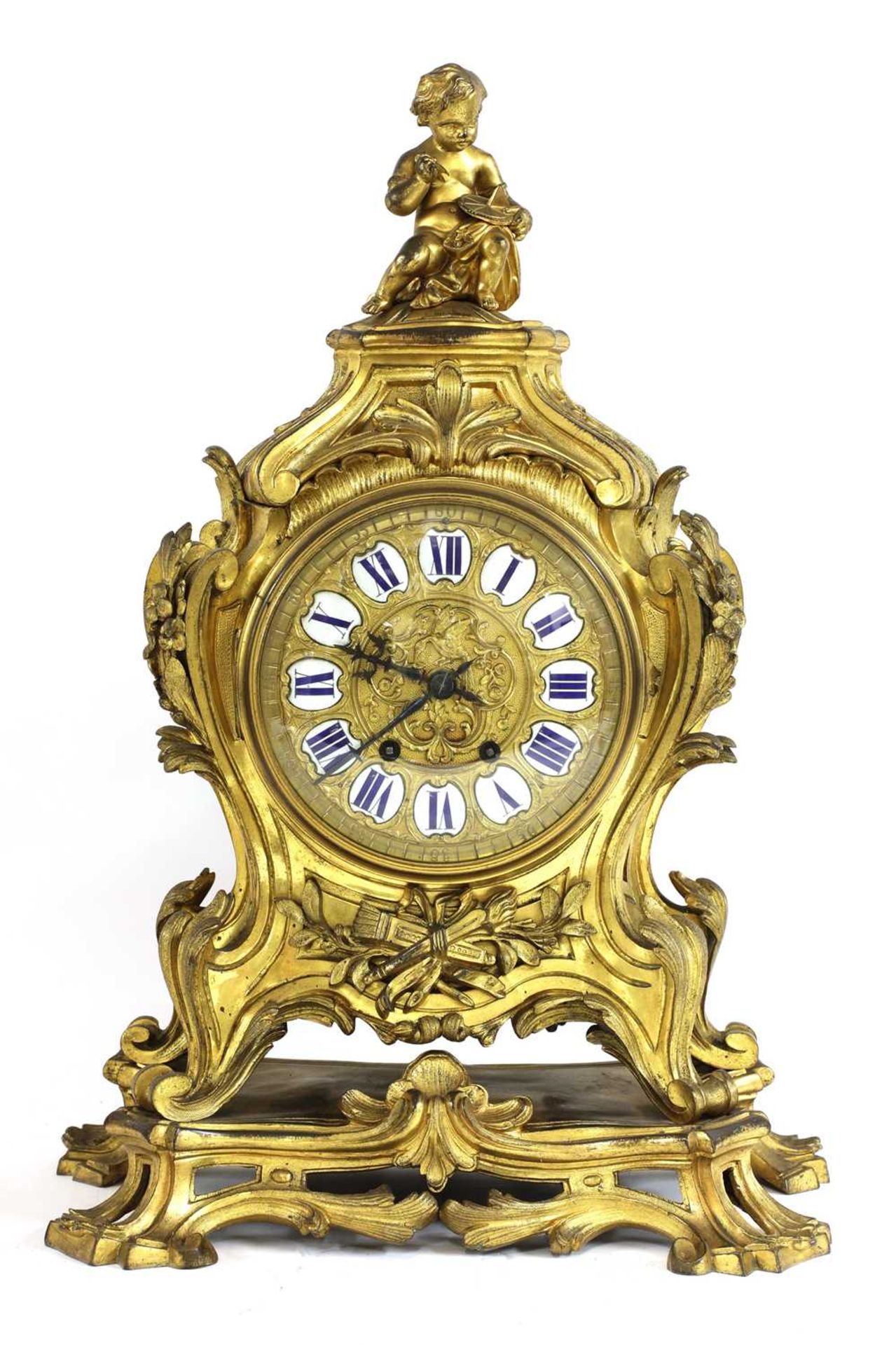 A French ormolu mantel clock,