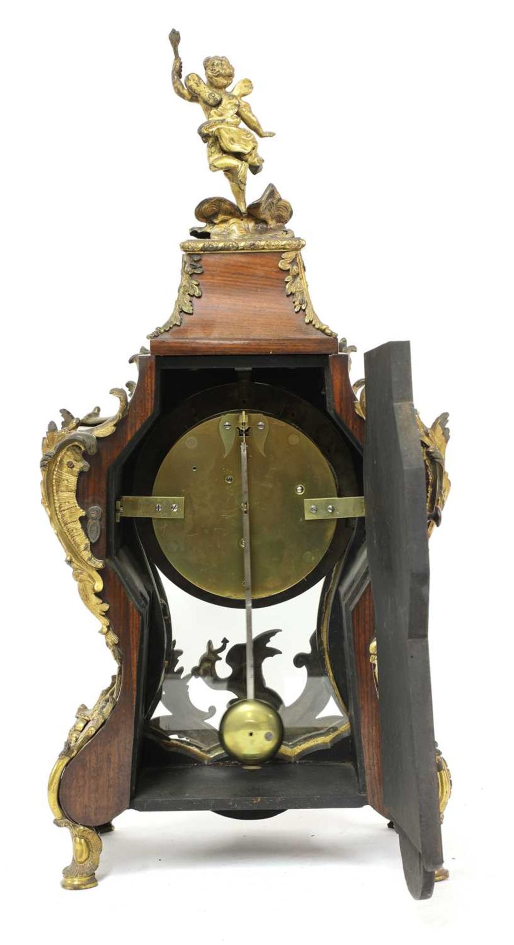 An ormolu mounted tulipwood(?) bracket clock/timepiece on bracket, - Bild 2 aus 5