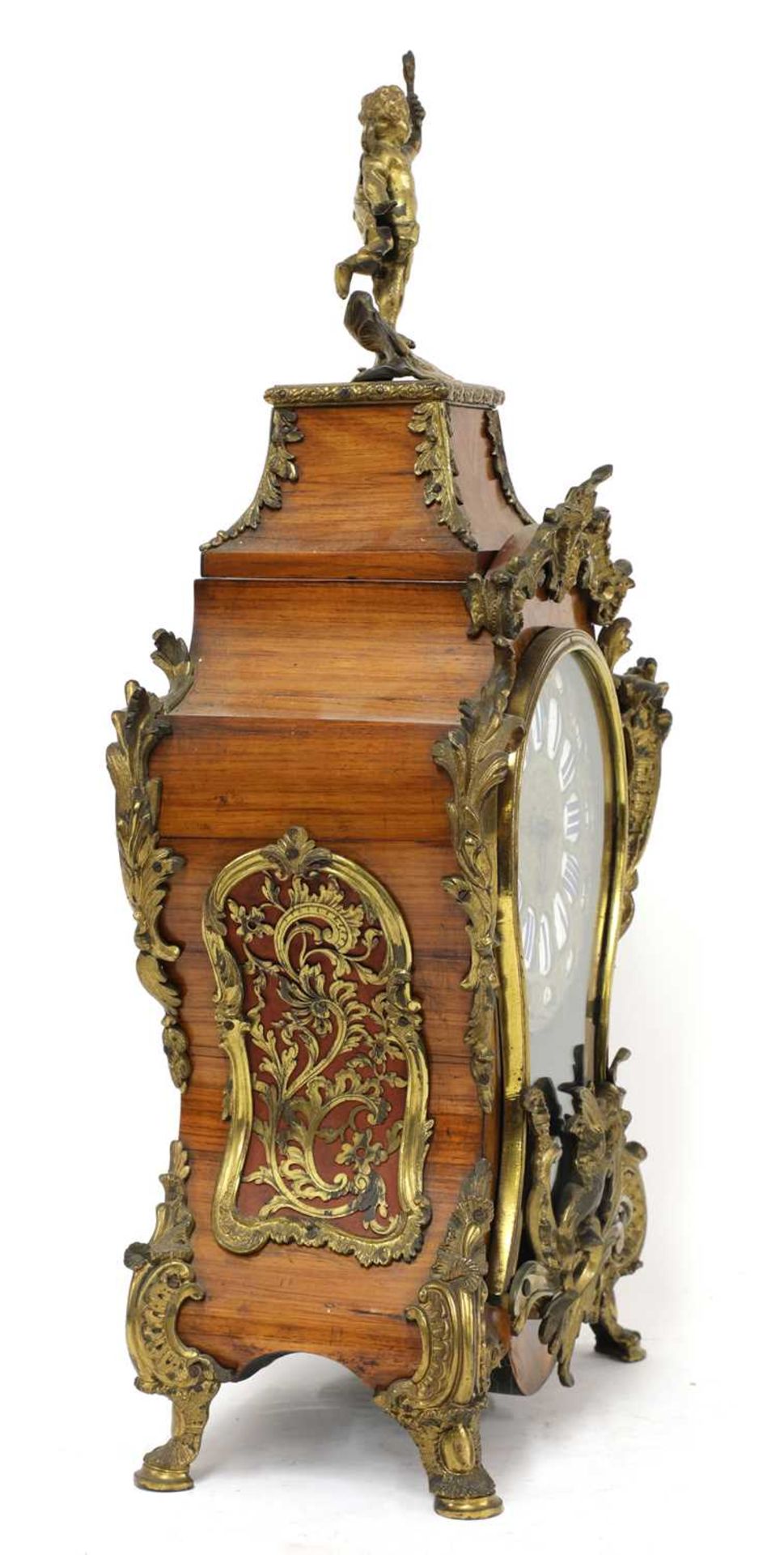 An ormolu mounted tulipwood(?) bracket clock/timepiece on bracket, - Bild 3 aus 5