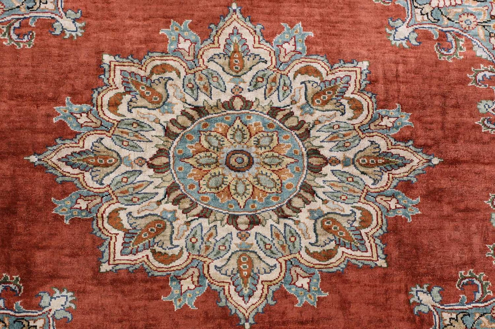 A small silk Hereke rug, - Image 2 of 11