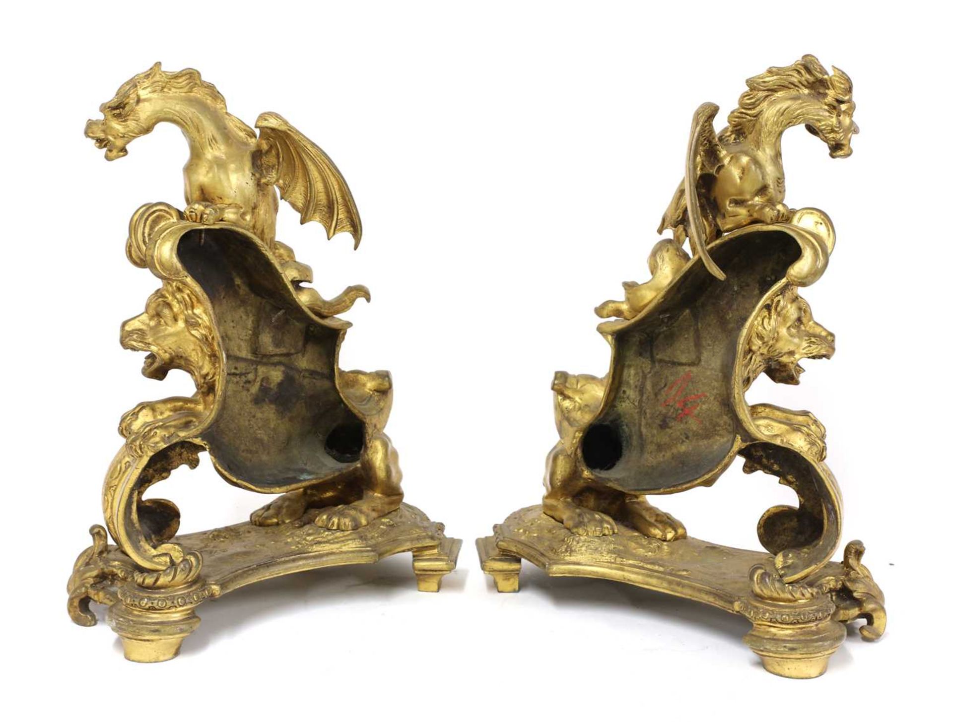 A pair of gilt metal figural andirons, - Bild 2 aus 2