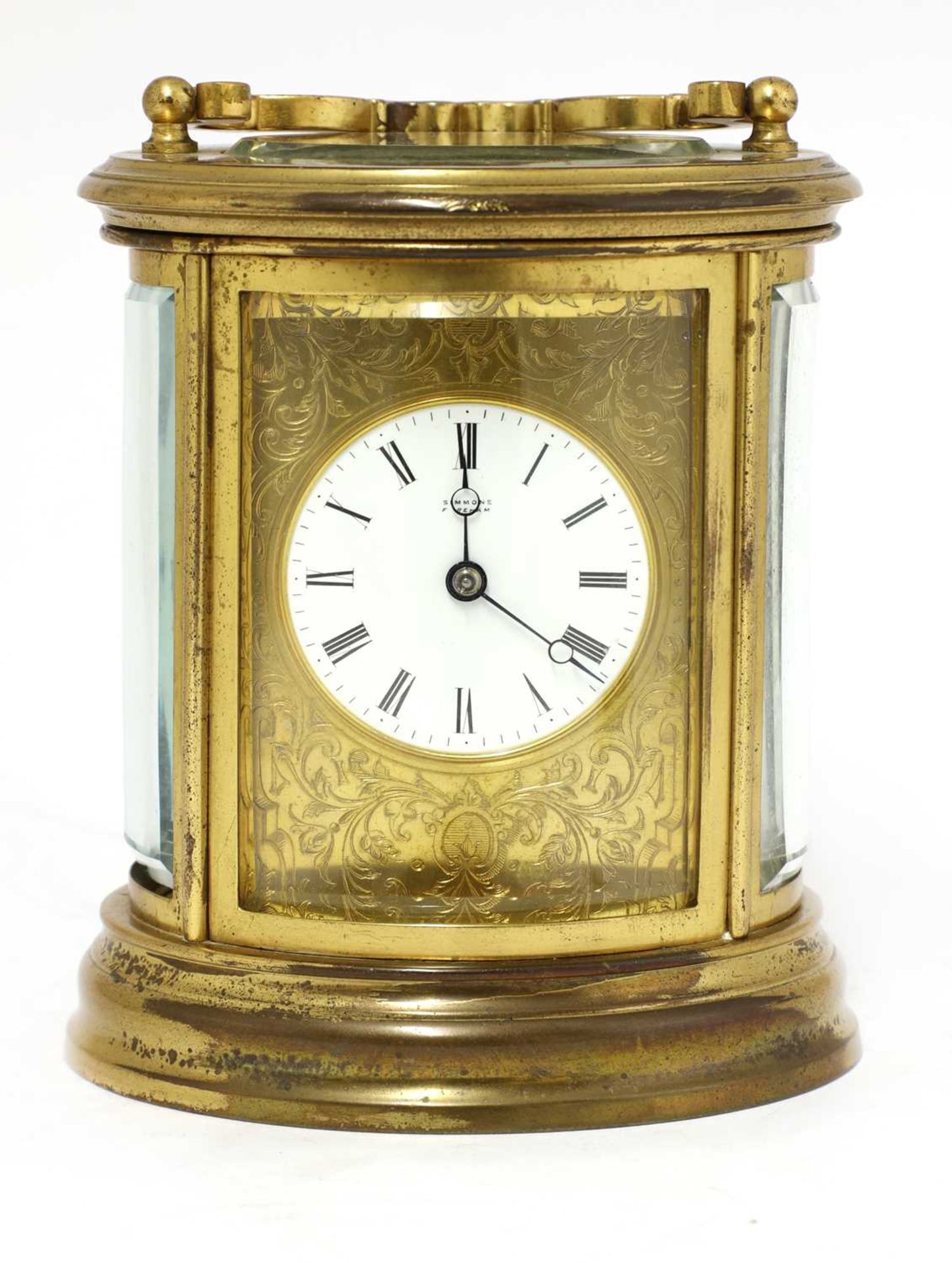 A gilt brass carriage clock,