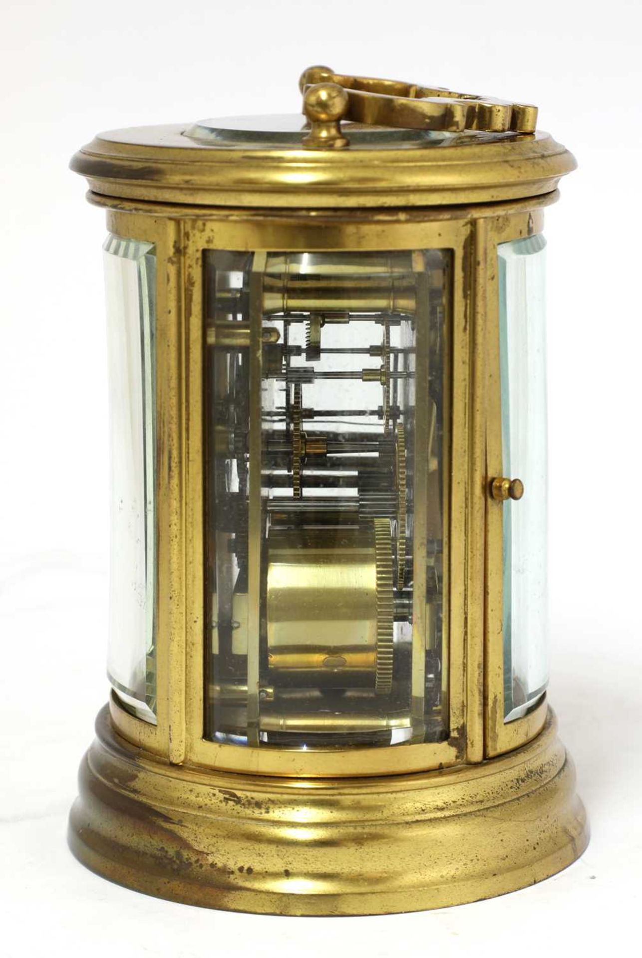 A gilt brass carriage clock, - Bild 4 aus 4