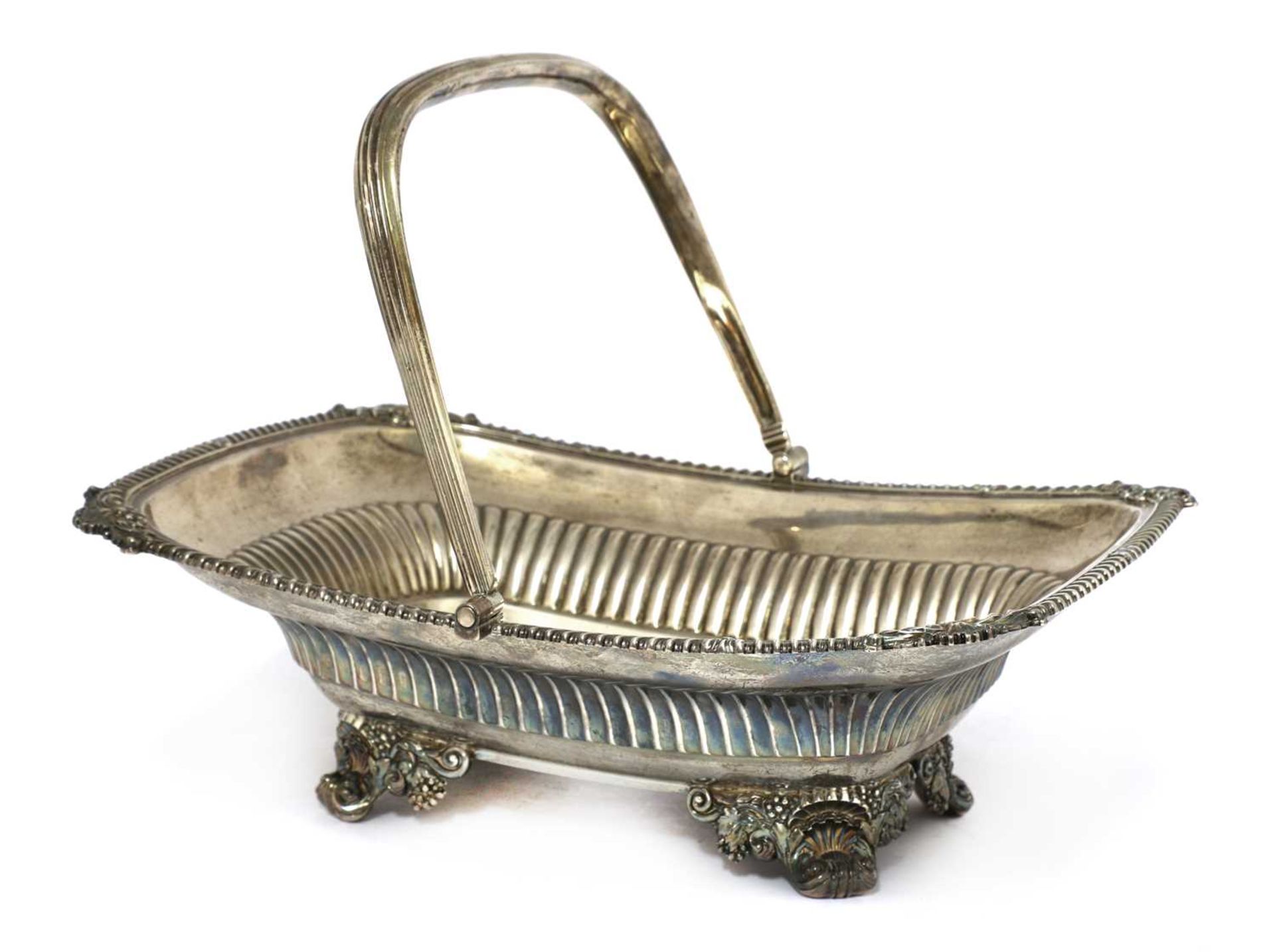 A George IV silver bread basket,