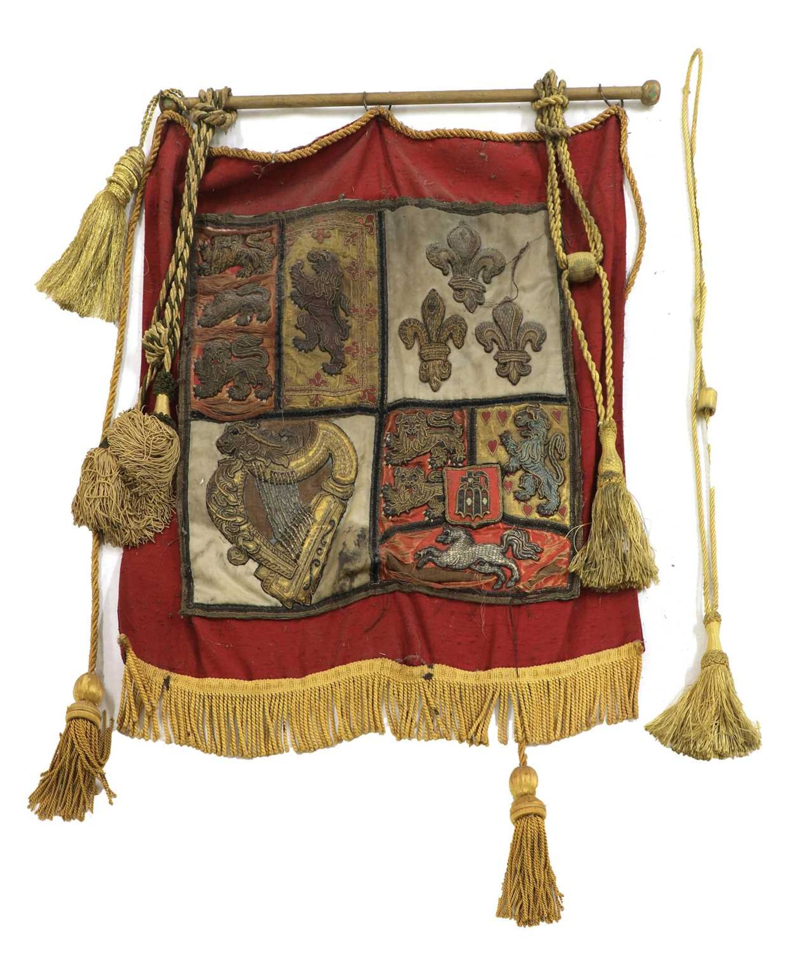 An English embroidered banner,