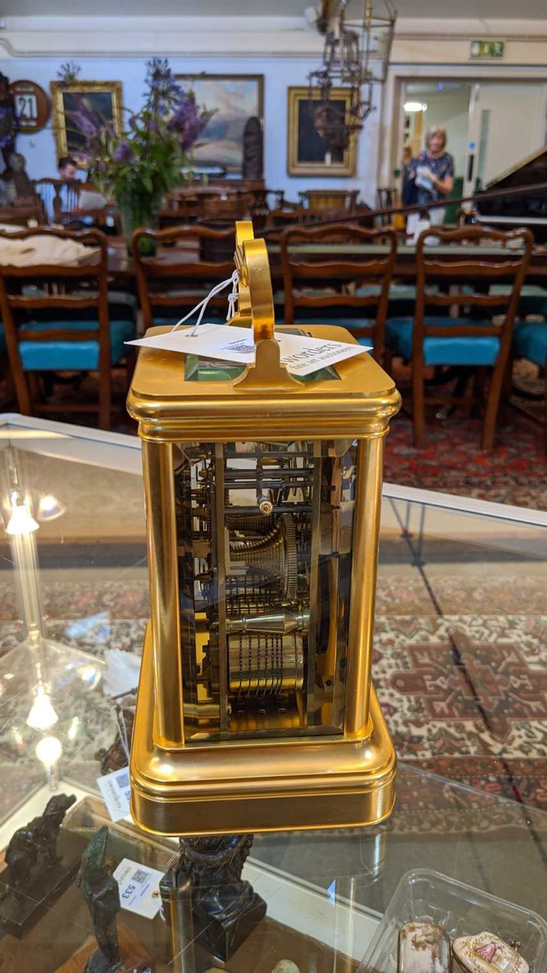 A giant English twin fusee carriage clock - Image 9 of 18