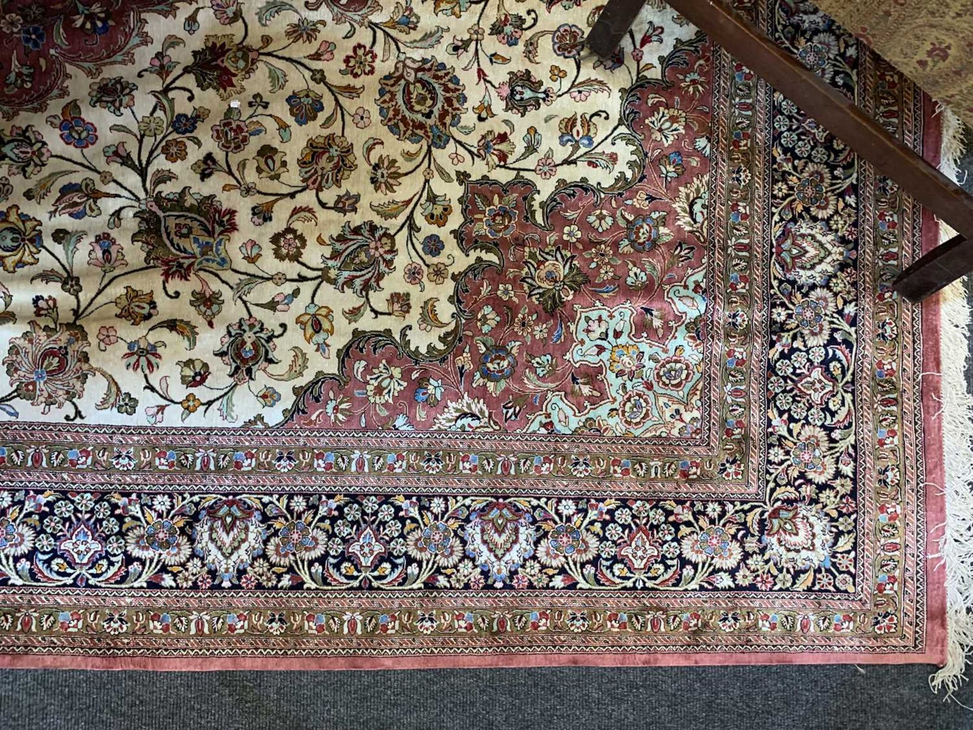 A fine Persian silk Qom rug, - Image 6 of 18