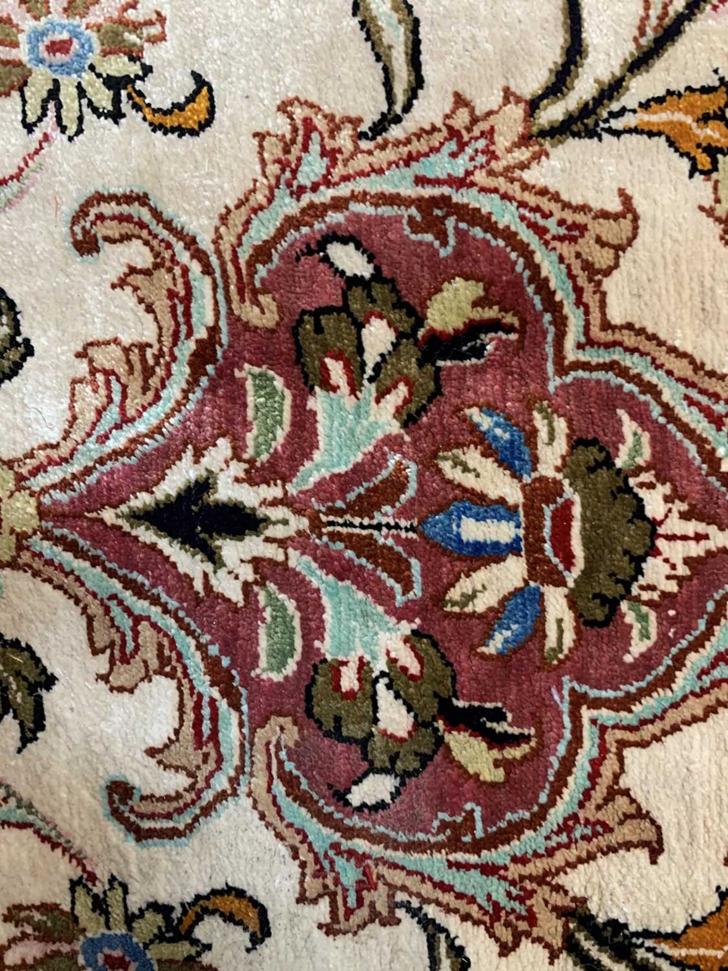 A fine Persian silk Qom rug, - Image 8 of 18