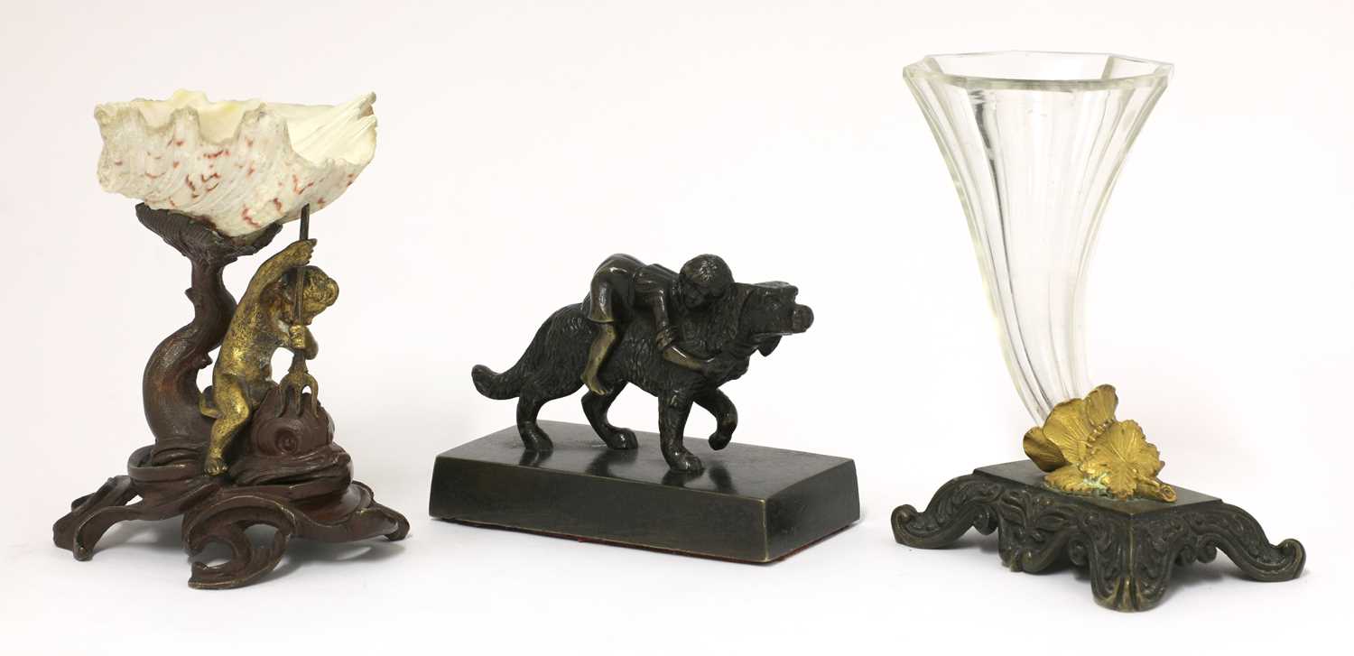 A miniature Grand Tour-type painted and gilt bronze figure group, - Image 2 of 3